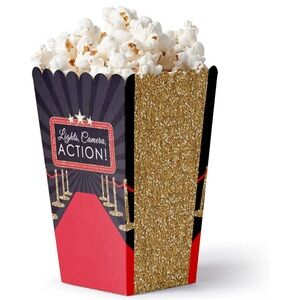 Party decor supplies Red Carpet Movie Night Party Favor Popcorn Treat Boxes 12
